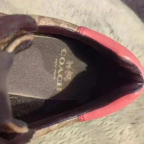 Coach sneakers, size 9.5, brown, tan and pink - Picture 6 of 9